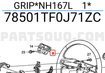 Honda 78501TF0J71ZC GRIP*NH167L 1*