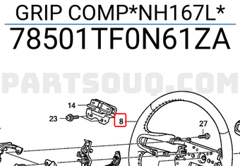Honda 78501TF0N61ZA GRIP COMP*NH167L*