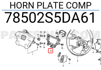 Honda 78502S5DA61 HORN PLATE COMP