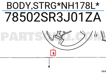Honda 78502SR3J01ZA BODY,STRG*NH178L*