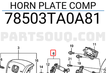 Honda 78503TA0A81 HORN PLATE COMP