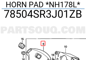 Honda 78504SR3J01ZB HORN PAD *NH178L*