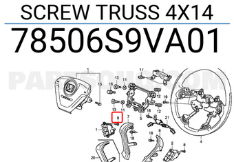 Honda 78506S9VA01 SCREW TRUSS 4X14