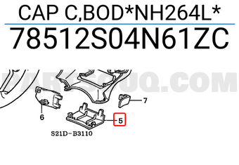 Honda 78512S04N61ZC CAP C,BOD*NH264L*