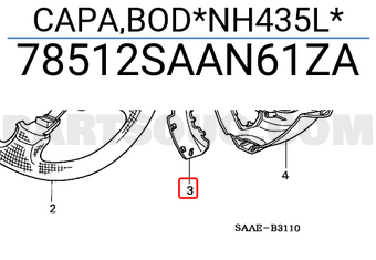 Honda 78512SAAN61ZA CAPA,BOD*NH435L*
