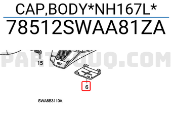 Honda 78512SWAA81ZA CAP,BODY*NH167L*