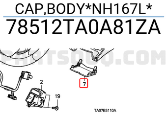 Honda 78512TA0A81ZA CAP,BODY*NH167L*