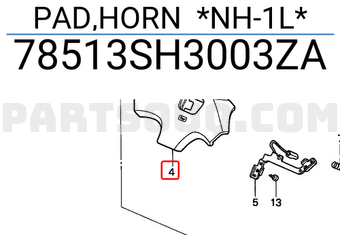 Honda 78513SH3003ZA PAD,HORN *NH-1L*