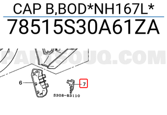 Honda 78515S30A61ZA CAP B,BOD*NH167L*