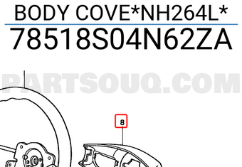 Honda 78518S04N62ZA BODY COVE*NH264L*