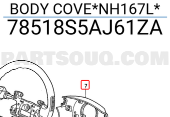 Honda 78518S5AJ61ZA BODY COVE*NH167L*