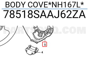 Honda 78518SAAJ62ZA BODY COVE*NH167L*