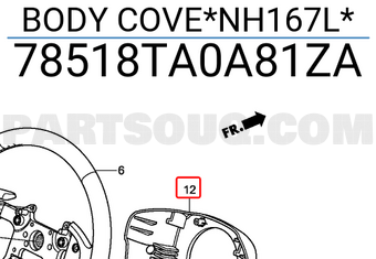 Honda 78518TA0A81ZA BODY COVE*NH167L*
