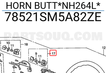 Honda 78521SM5A82ZE HORN BUTT*NH264L*