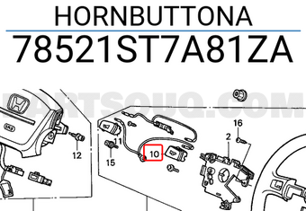 Honda 78521ST7A81ZA HORNBUTTONA