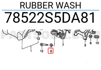 Honda 78522S5DA81 RUBBER WASH