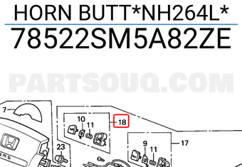 Honda 78522SM5A82ZE HORN BUTT*NH264L*