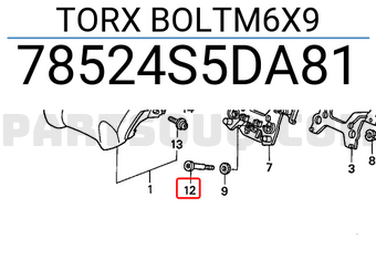 Honda 78524S5DA81 TORX BOLTM6X9