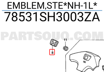 Honda 78531SH3003ZA EMBLEM,STE*NH-1L*