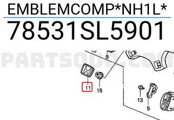 Honda 78531SL5901 EMBLEMCOMP*NH1L*