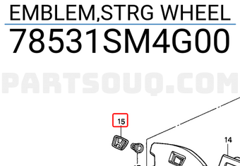 Honda 78531SM4G00 EMBLEM,STRG WHEEL