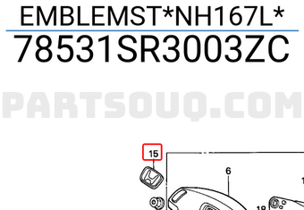 Honda 78531SR3003ZC EMBLEMST*NH167L*