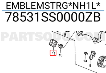 Honda 78531SS0000ZB EMBLEMSTRG*NH1L*