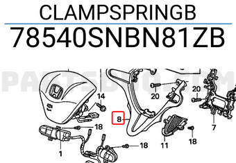 Honda 78540SNBN81ZB CLAMPSPRINGB