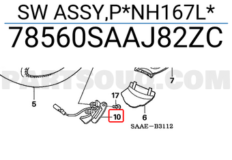 Honda 78560SAAJ82ZC SW ASSY,P*NH167L*