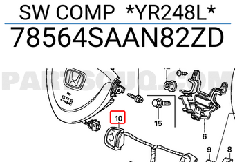 Honda 78564SAAN82ZD SW COMP *YR248L*