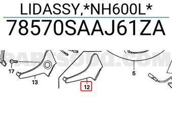 Honda 78570SAAJ61ZA LIDASSY,*NH600L*
