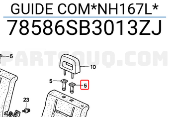 Honda 78586SB3013ZJ GUIDE COM*NH167L*