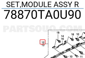 Honda 78870TA0U90 SET,MODULE ASSY R