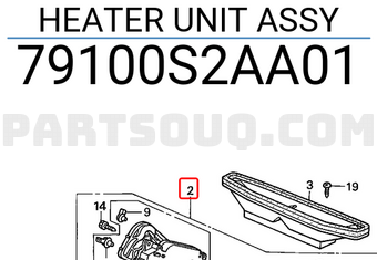 Honda 79100S2AA01 HEATER UNIT ASSY