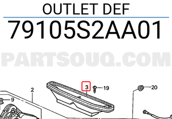 Honda 79105S2AA01 OUTLET DEF