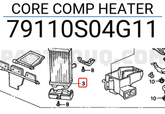 Honda 79110S04G11 CORE COMP HEATER