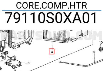 Honda 79110S0XA01 CORE,COMP,HTR