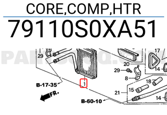 Honda 79110S0XA51 CORE,COMP,HTR