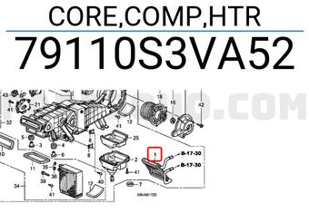 Honda 79110S3VA52 CORE,COMP,HTR
