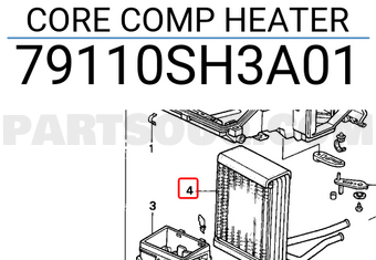 Honda 79110SH3A01 CORE COMP HEATER