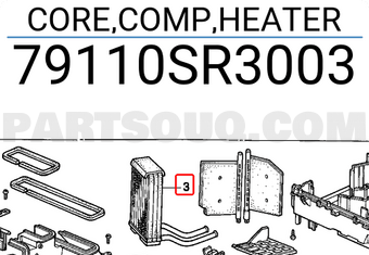 Honda 79110SR3003 CORE,COMP,HEATER