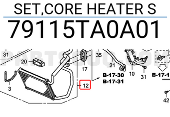 Honda 79115TA0A01 SET,CORE HEATER S