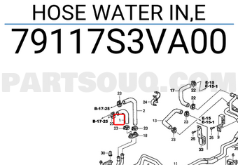 Honda 79117S3VA00 HOSE WATER IN,E