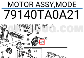 Honda 79140TA0A21 MOTOR ASSY,MODE