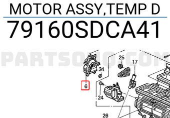 Honda 79160SDCA41 MOTOR ASSY,TEMP D