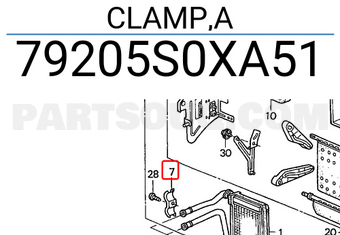 Honda 79205S0XA51 CLAMP,A