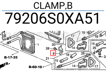 Honda 79206S0XA51 CLAMP,B