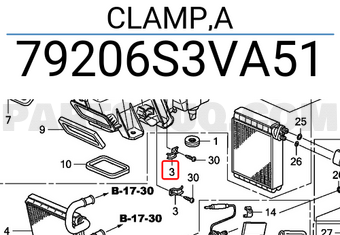 Honda 79206S3VA51 CLAMP,A