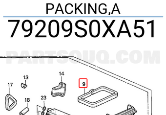 Honda 79209S0XA51 PACKING,A