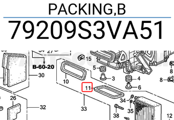 Honda 79209S3VA51 PACKING,B